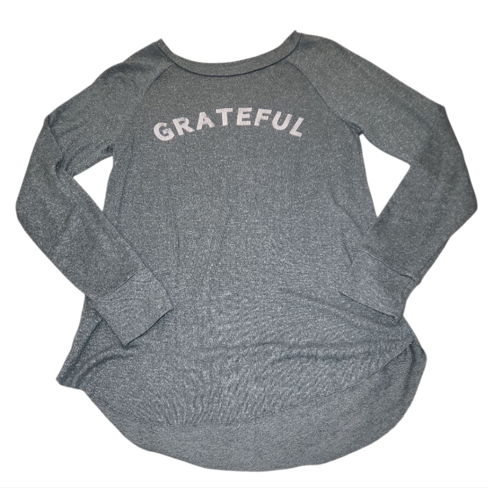 Green Long Sleeve 'Grateful' Top